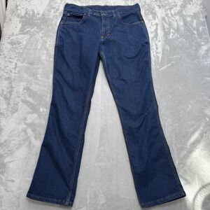 Origin USA Jeans Mens 36x32 Blue Legit Fit Denim Workwear Made In USA Straight